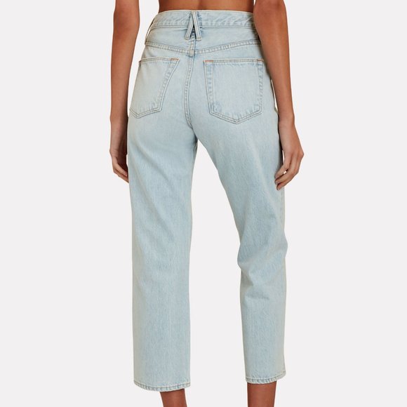 SLVRLAKE Sophie Crop JEANS Size 26 Straight Leg Light Blue Love Song NEW $319 - Picture 3 of 11